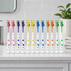 120 Pieces Character Design Toothbrush Set, 12 Pieces, Green Assorted Handles