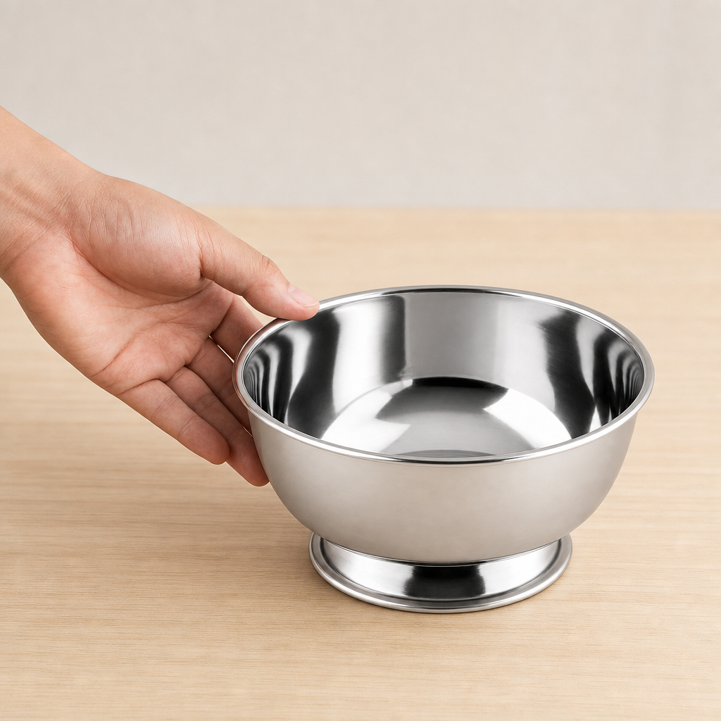 144 Pieces Stainless Steel Deep Footed Bowl, 9 cm