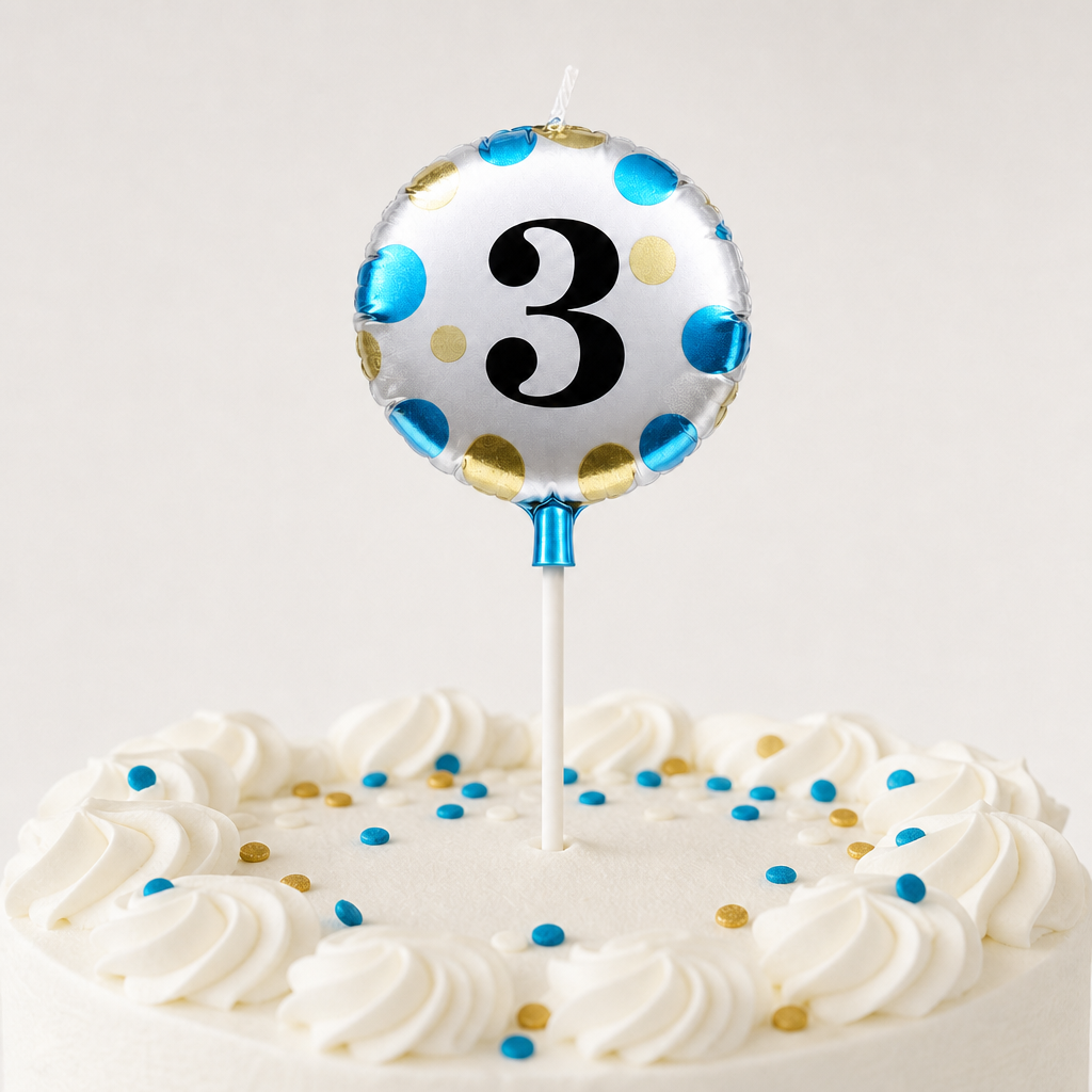 240 Pieces Birthday Number 3 Cake Candle, Blue, 5 cm