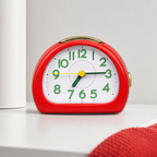 96 Pieces Red Square Quartz Alarm Clocks with Large Green Numbers, Rounded Design for Bedroom or Desk