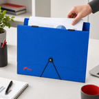 96 Pieces Blue A4 Document Folder with Button and Elastic Cord Closure, 1 Piece