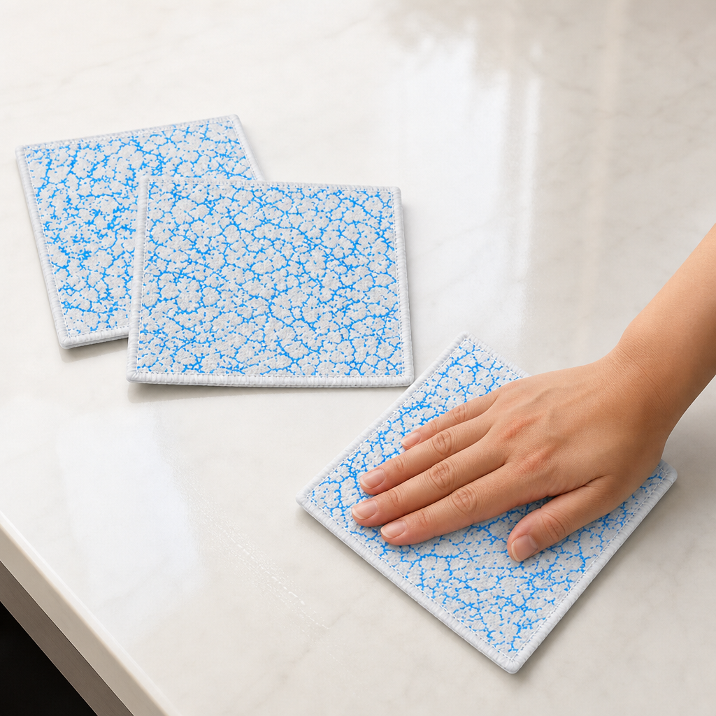 96 Pieces Microfiber All-Purpose Cleaning Cloths, 32 x 32 cm, Blue and White, 3-Pack