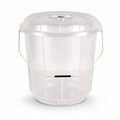 96 Pieces Transparent Plastic Bucket with Lid and Carry Handle, 13 Litre Household Pail