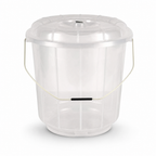 96 Pieces Transparent Plastic Bucket with Lid and Carry Handle, 13 Litre Household Pail