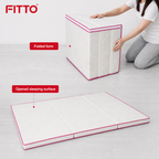 48 Pieces Folding Foam Mattresses, 3-Fold Design, 10 cm Thick, Portable Single Mattress for Home and Guest Use