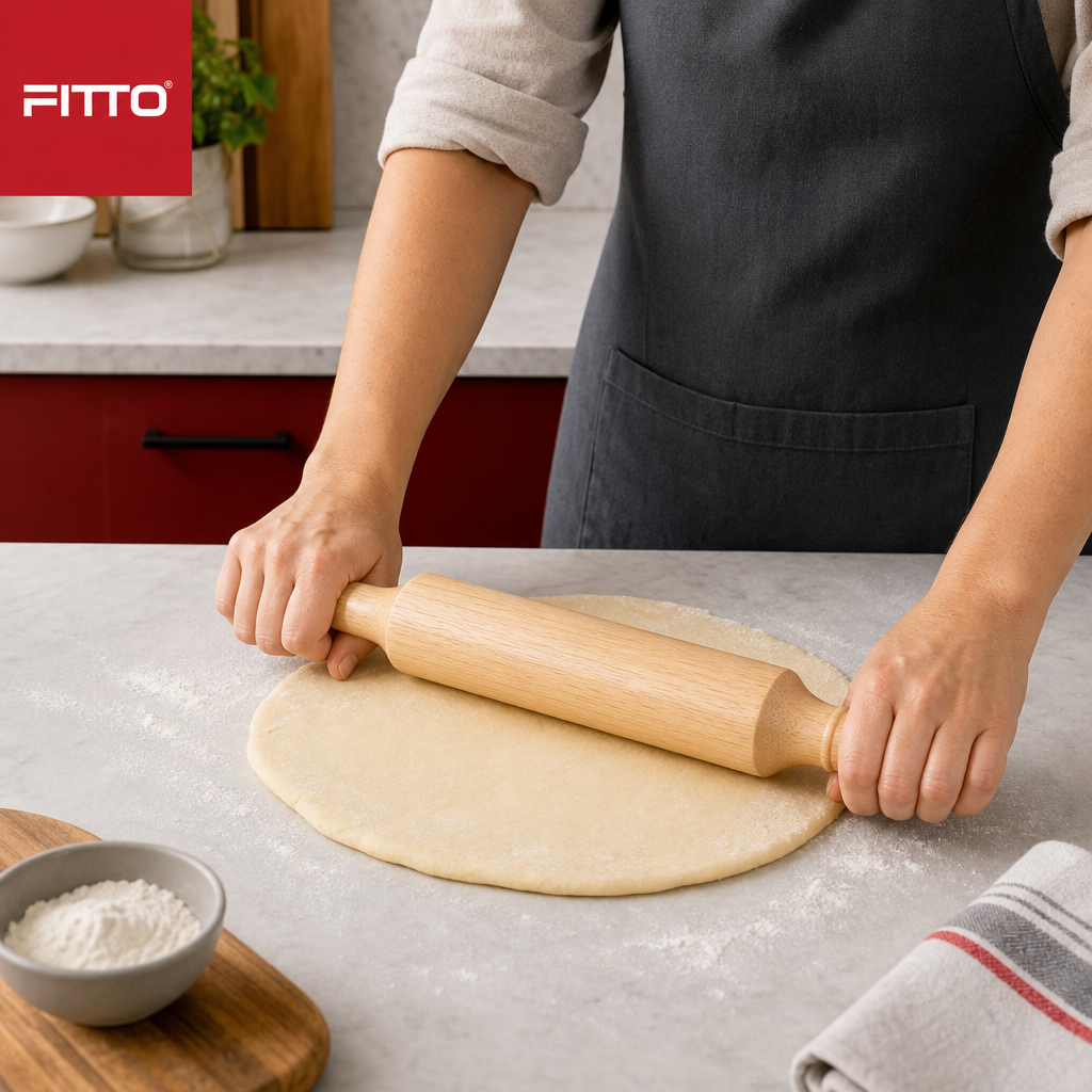 120 Pieces Wooden Rolling Pins, 39 x 4.5 cm, Single Baking Tool with Integrated Handles