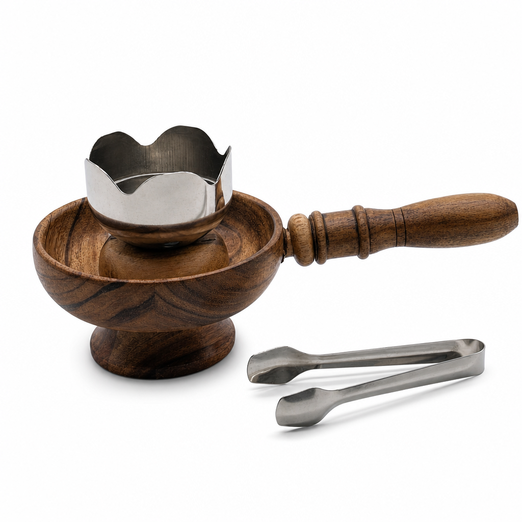 72 Pieces Wooden Incense Burner with Metal Bowl and Handle, 10 Inch