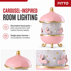 72 Pieces Pink Carousel Night Lights Projector, Decorative Bedroom Lighting, 1 Piece