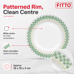 144 Pieces Dinner Plate 6 Inch, White with Green and Yellow Pattern