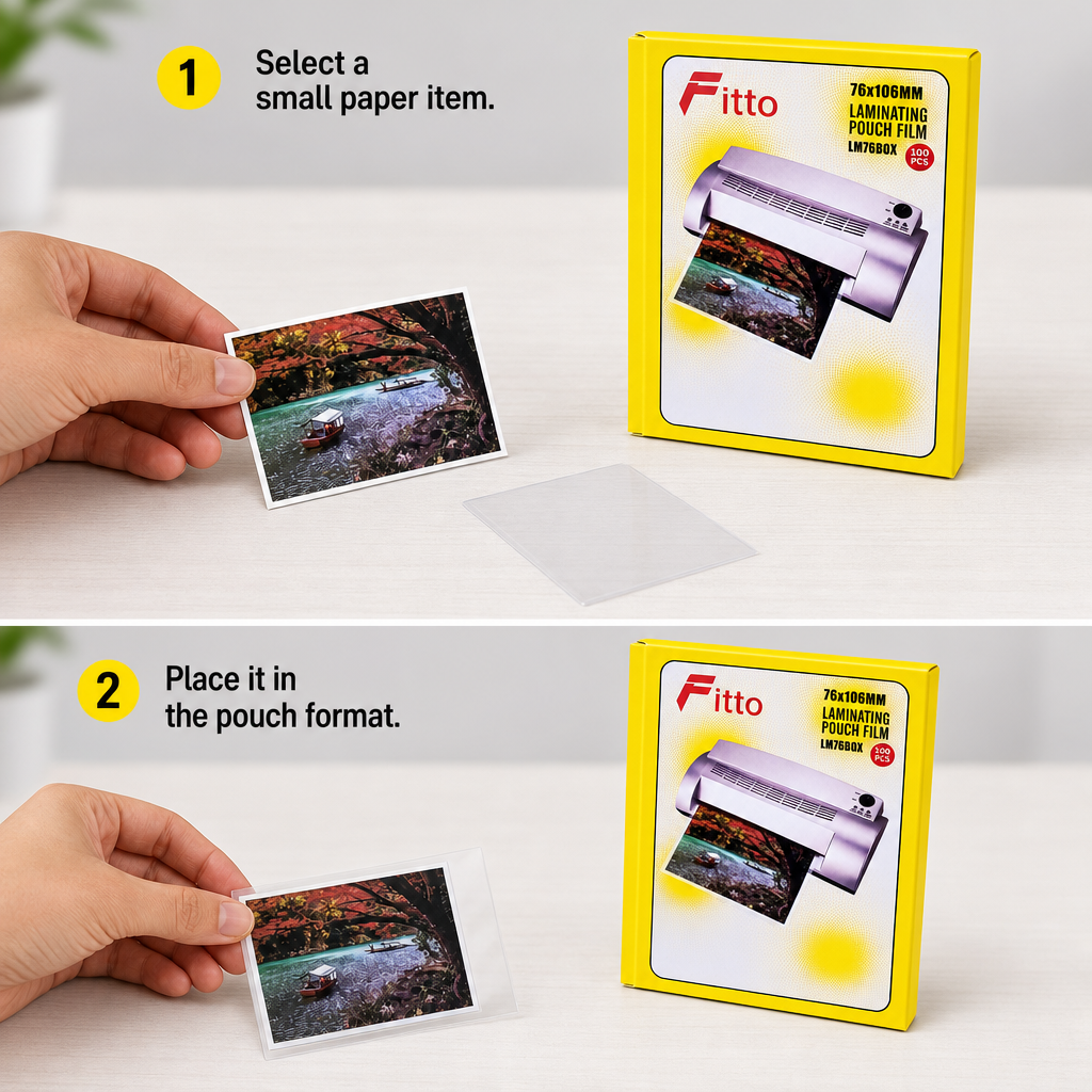 144 Pieces Laminating Pouch Films, 76 x 106 mm, 100-Pack