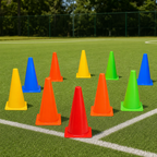 96 Pieces Plastic Training Cones, 32 cm, Multicolor, 10-Piece Pack for Sports Drills