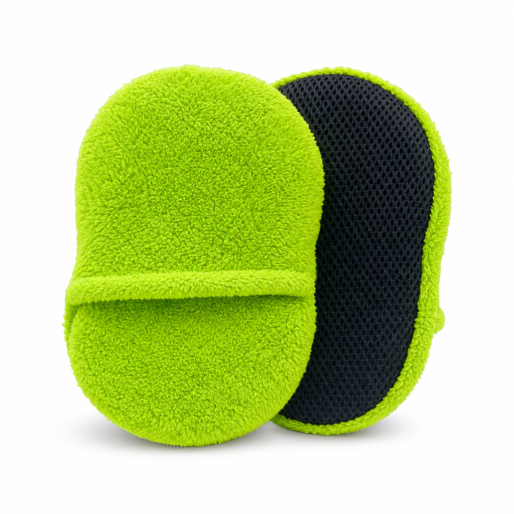 96 Pieces 2-in-1 Microfiber Car Wash Pad, Green, Dual-Surface Cleaning Design, 28 x 15 cm