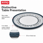96 Pieces Melamine Round Wavy Serving Trays, 35 cm