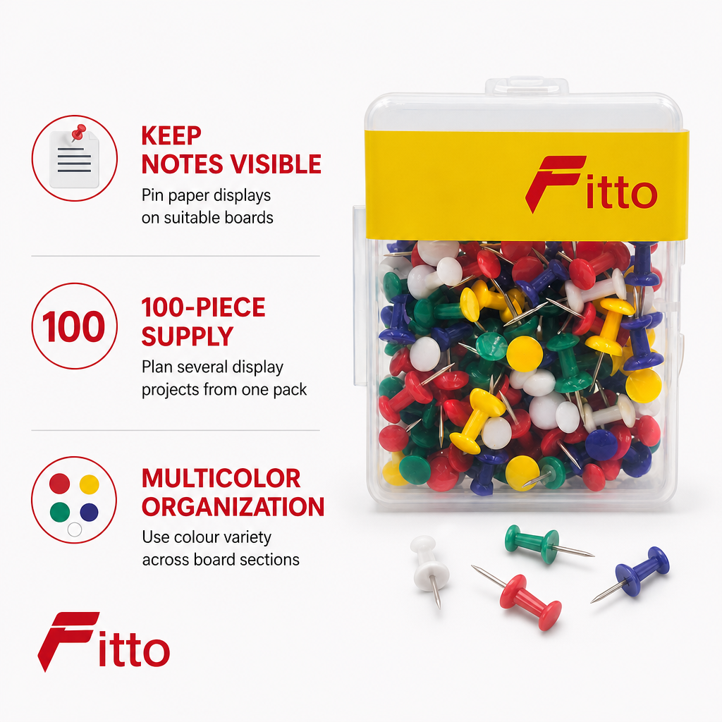 240 Pieces Push Pins, 100 Pieces, Multicolor Thumbtacks for Notice Boards, Office and School Use