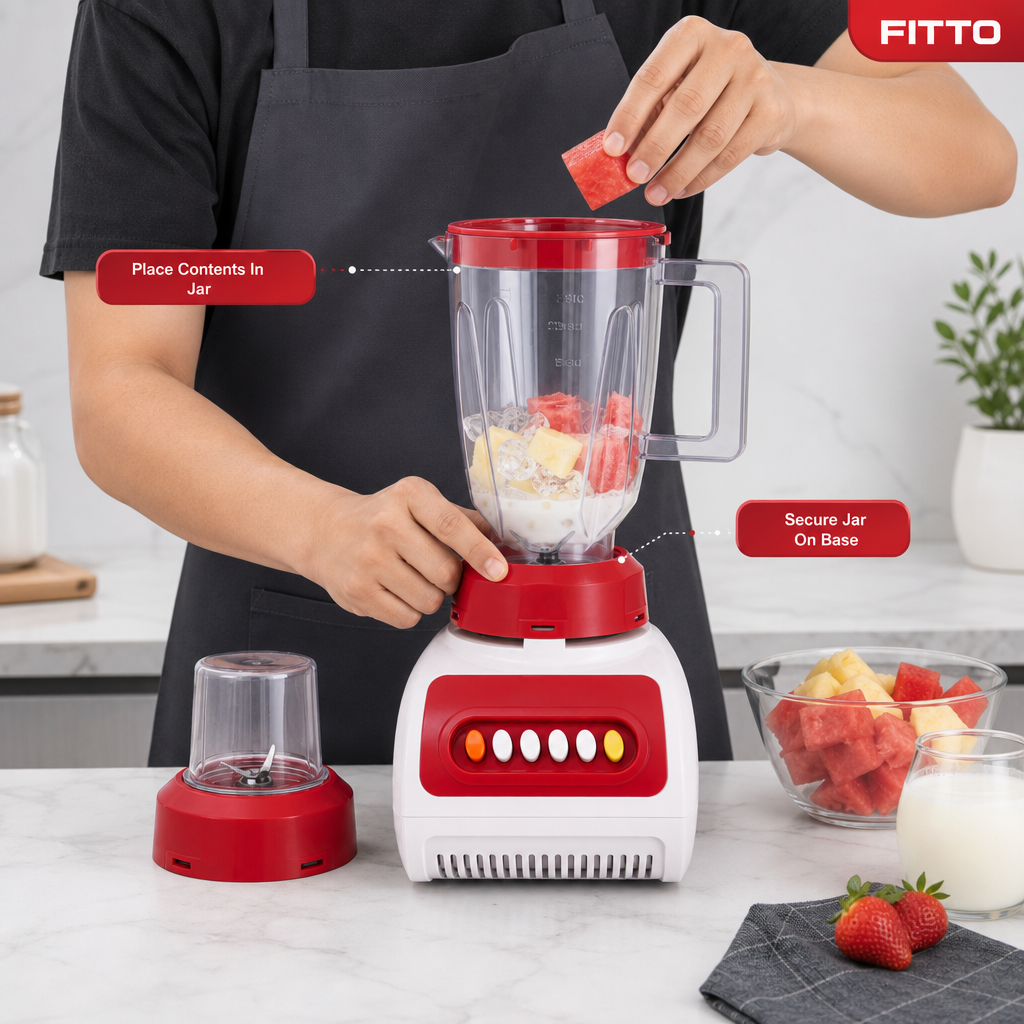 60 Pieces 2-in-1 Blenders, 400 W, 1.5 L Jar, Red, 1 Piece