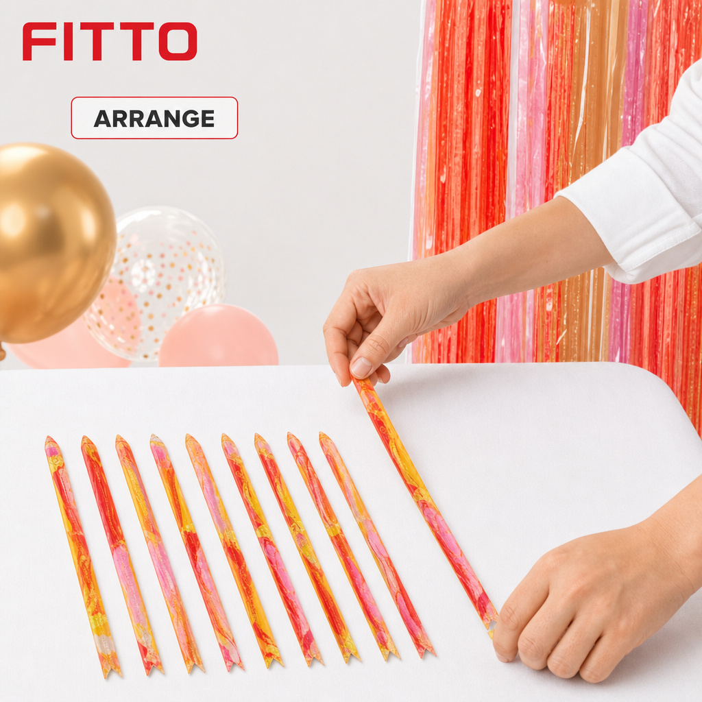 240 Pieces Assorted Colour Pulling Ribbon 18 mm, 10 Pieces for Party Decorations