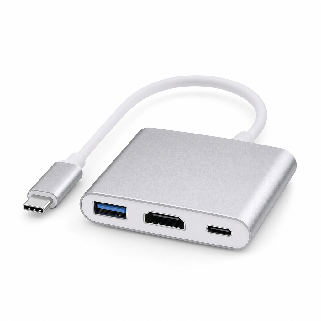 96 Pieces USB-C to HDTV 3-in-1 Adapter with USB 3.0 and Power Delivery