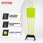 48 Pieces Metal Frame Soccer Training Mannequins, 175 cm, Neon Green, 1 Piece