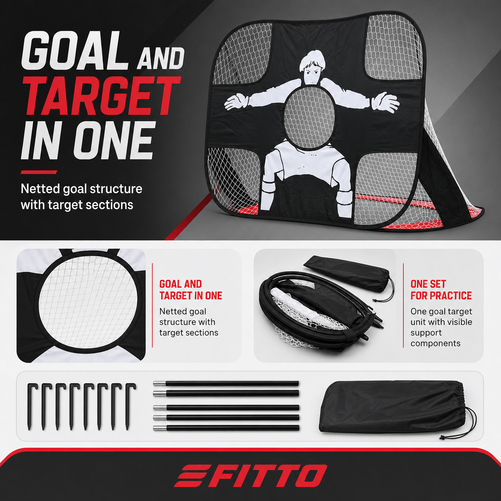 48 Pieces Multi-Function Football Goal Target for Shooting Practice, Foldable Portable Training Net