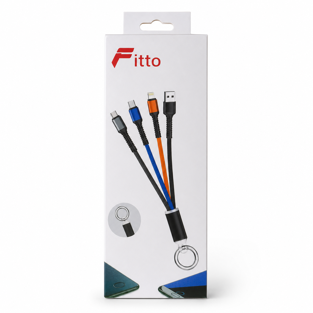 144 Pieces 3-in-1 USB Charging Cable with Micro-USB, USB-C and Three Connector Types