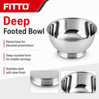 120 Pieces Stainless Steel Deep Footed Bowl, 11 cm, Silver