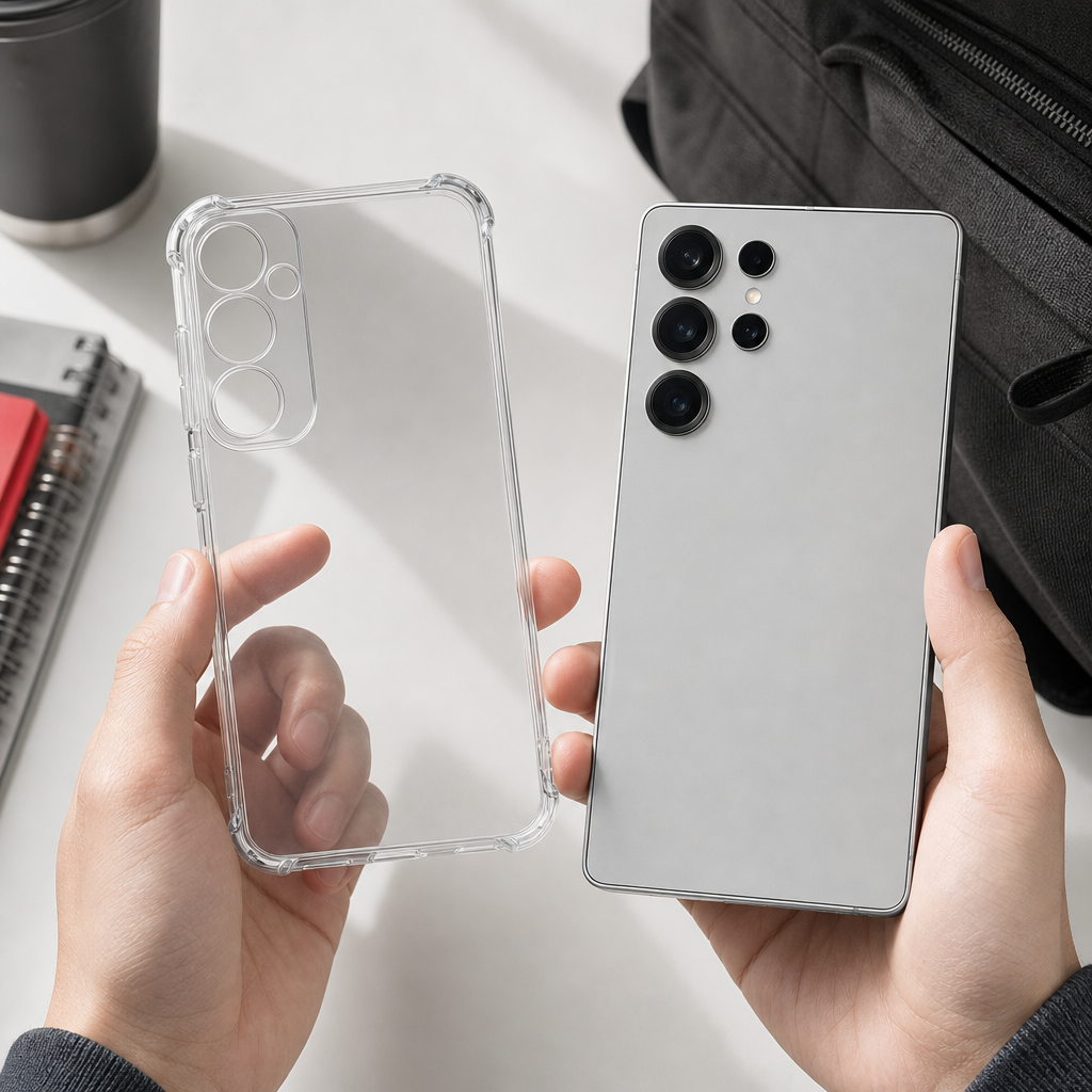 240 Pieces Clear Anti-Burst Protective Phone Cases with Reinforced Corners for S25 Ultra