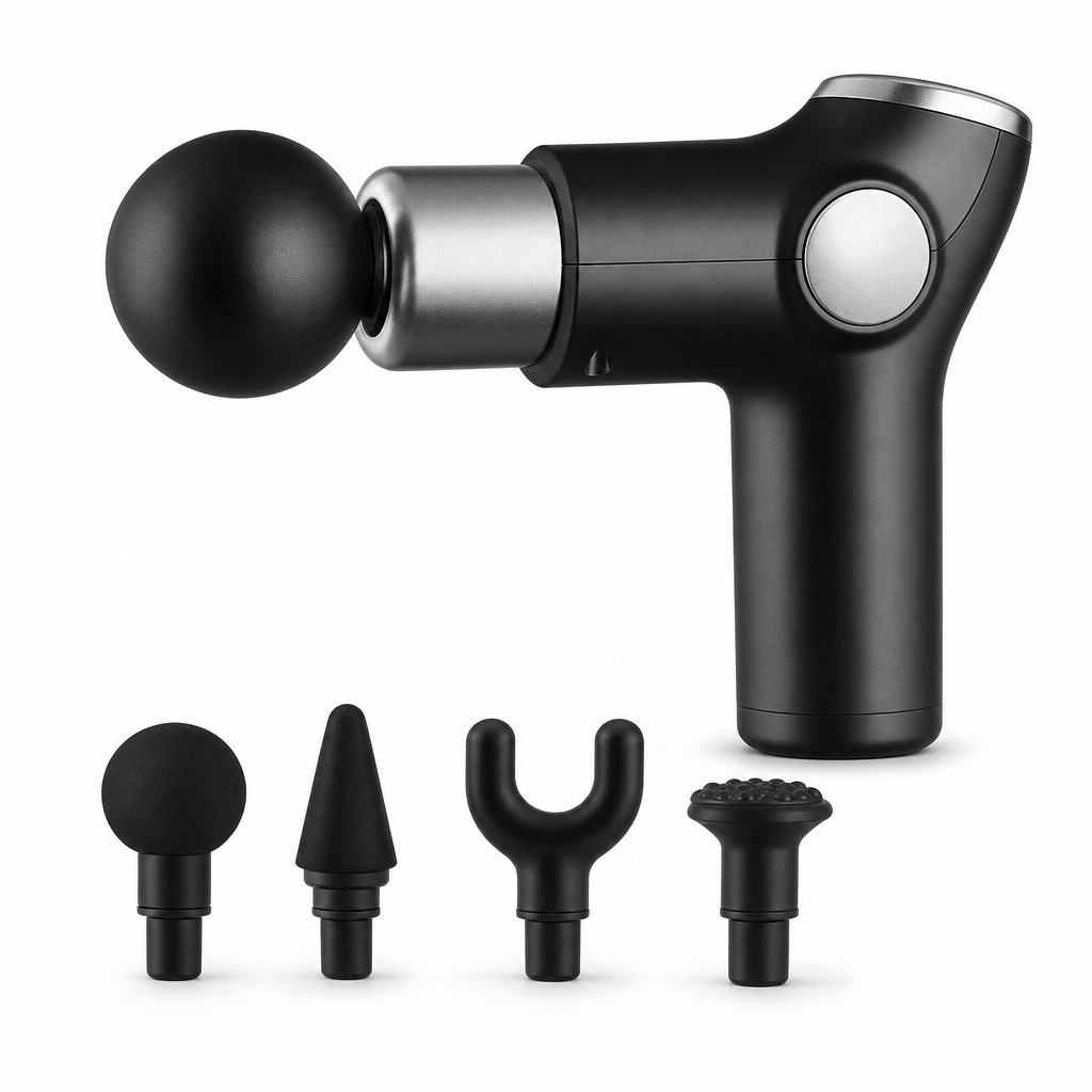 48 Pieces Mini Massage Gun with 4 Massage Heads, Handheld Body Massagers, Black