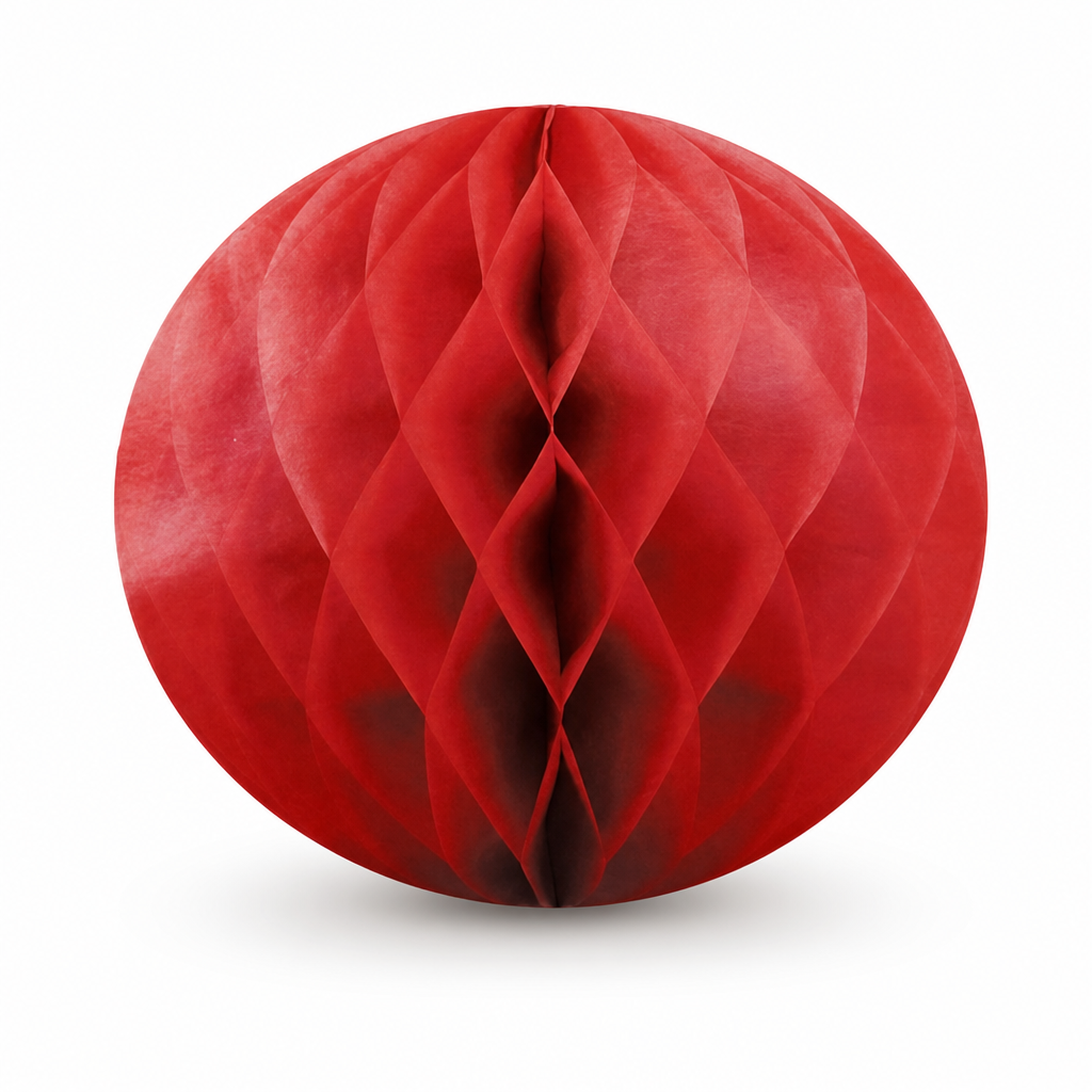 240 Pieces Red Paper Honeycomb Ball Decoration, 30 cm, Foldable Party Display, 1 Piece