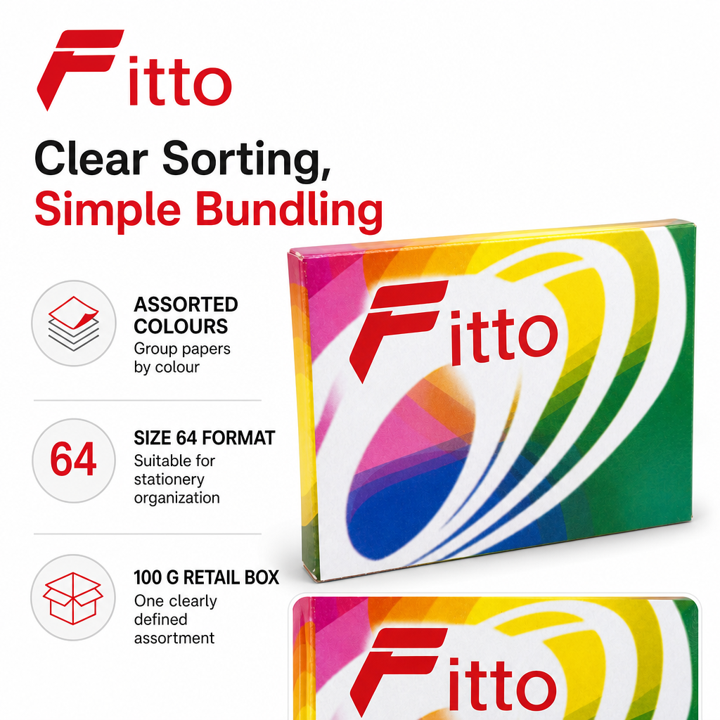 144 Pieces Assorted Colour Size 64 Rubber Bands, 100 g Retail Box for Office, School and Craft Use