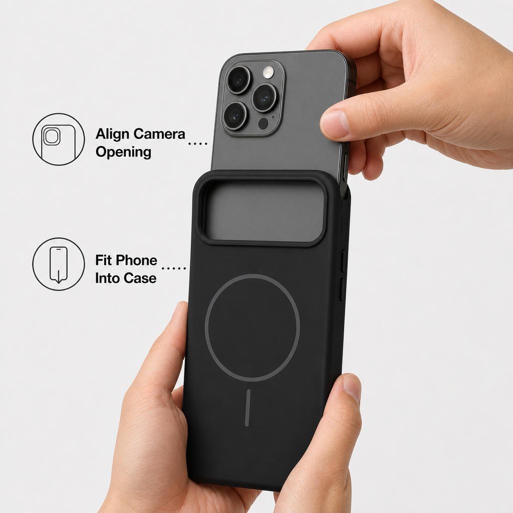120 Pieces Silicone Magnetic Phone Cases with Raised Camera Protection, Black