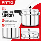 48 Pieces Aluminium Pressure Cooker, 3 L, Silver