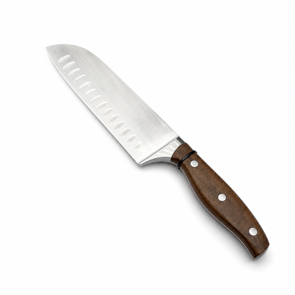 72 Pieces Santoku Knife, Wooden Handle, 7 Inch Kitchen Cutting Tool, Single Piece