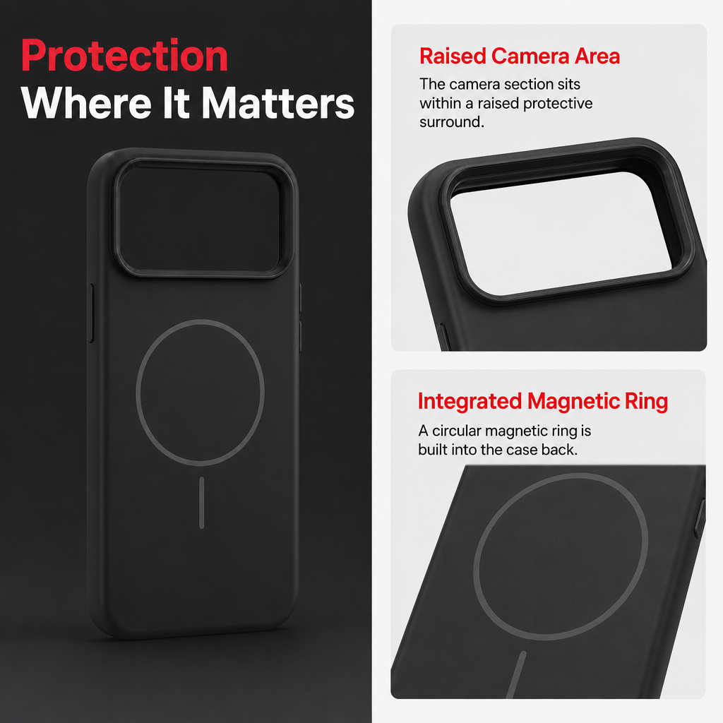 120 Pieces Magnetic Phone Cases with Raised Camera Protection for 17 Pro Max, Silicone, Black