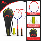 72 Pieces Badminton Racket Set with 2 Rackets, Shuttlecocks and Carry Case
