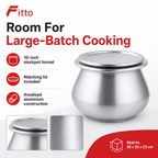 96 Pieces Anodised Aluminium Biryani Stockpot with Lid, 10-Inch