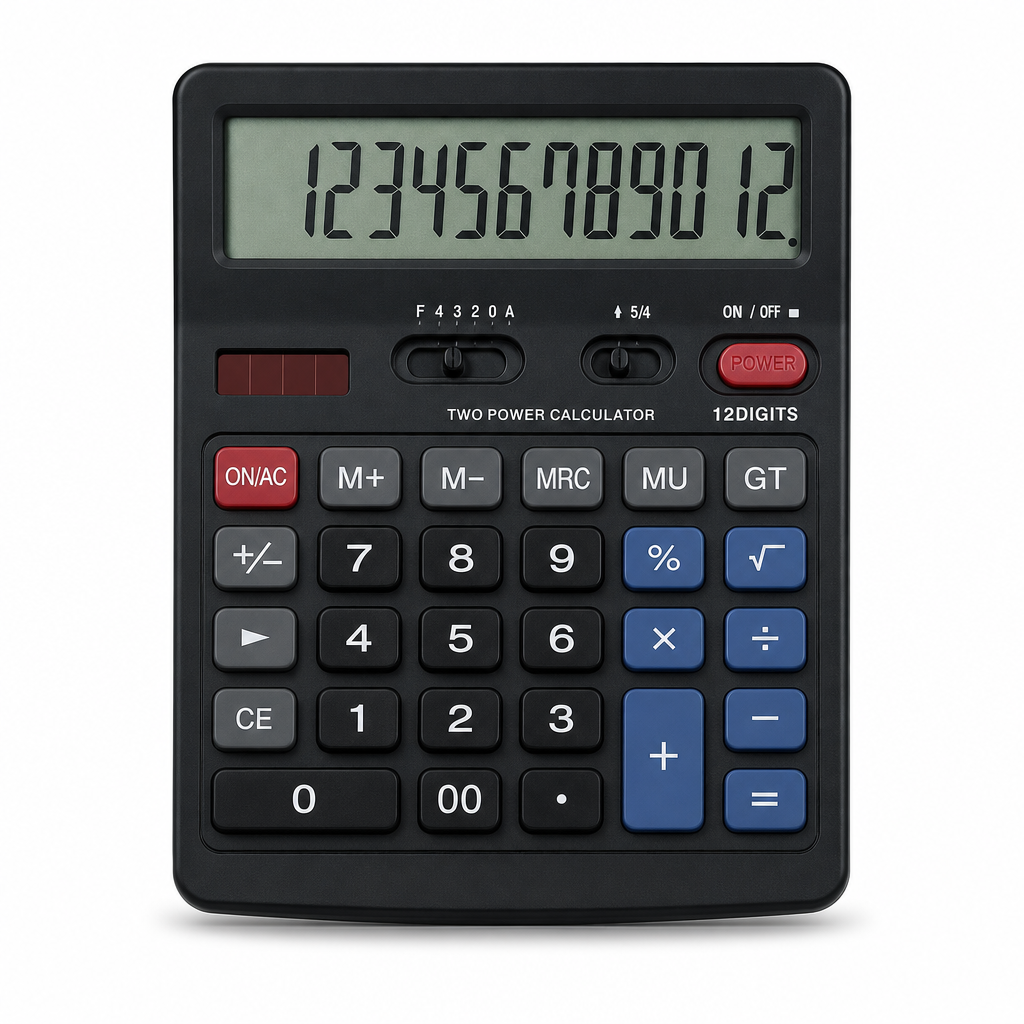 72 Pieces Black 12-Digit Electronic Calculators with Grand Total and Square Root Functions, 1 Piece
