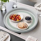 96 Pieces Round Woven Serving Trays, 40 cm, Shallow Profile, Design 2540