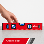 96 Pieces Spirit Level 30 cm (12 Inch), Red Aluminum Level with 3 Vials and Integrated Measuring Scale