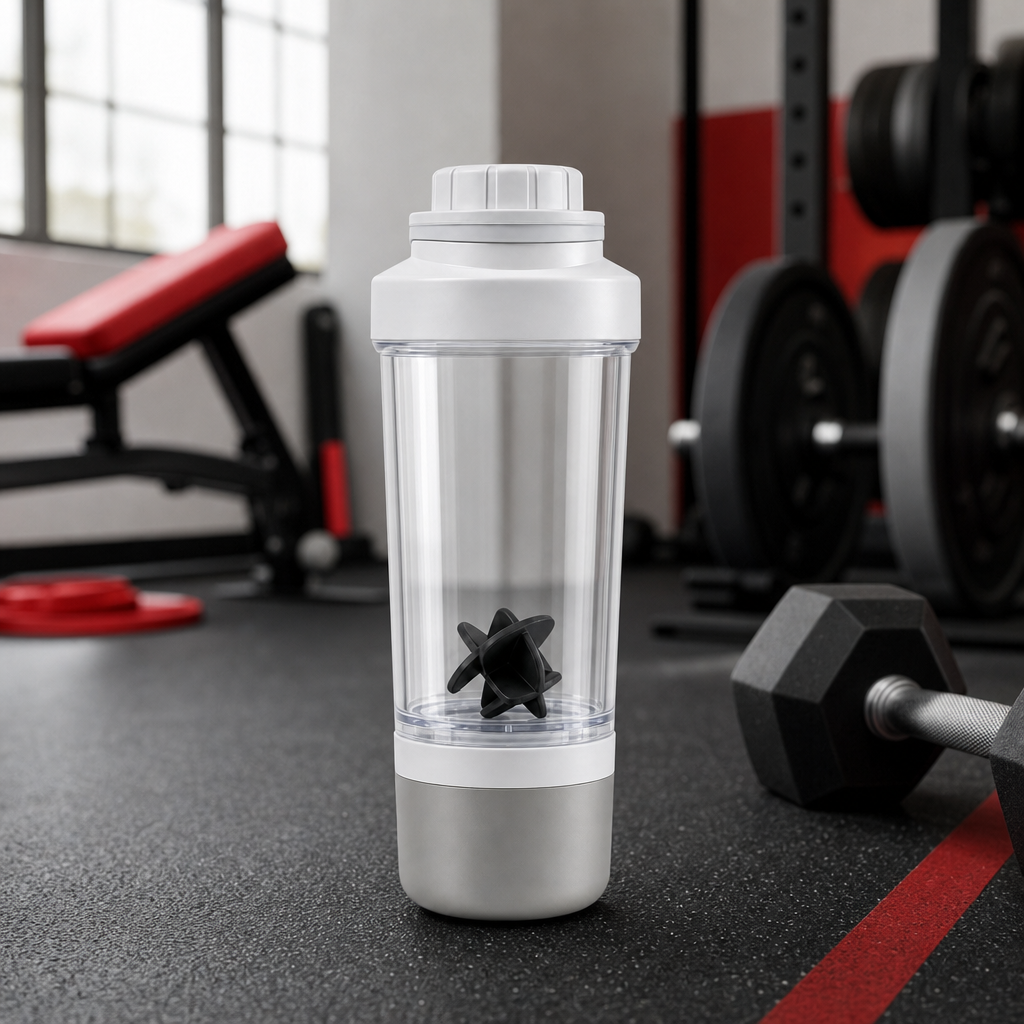 96 Pieces Sports Shaker Bottle with Mixer, 500 ml, White