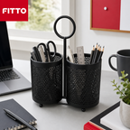 96 Pieces Black Double Mesh Storage Basket with Carry Handle, 28 x 18 x 15 cm