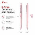 60 Pieces Mechanical Pencils 0.7mm, Slim Pastel Design, Single Pencil for Writing, Notes and Drawing