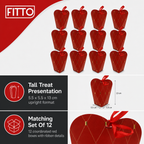 96 Pieces Red Tall Candy Favor Boxes with Ribbon, 5.5 x 5.5 x 13 cm, 12 Pieces