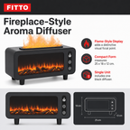 60 Pieces Fireplace-Style Aroma Diffuser with Flame Effect, Black, 25 x 18 x 12 cm, 1 Piece