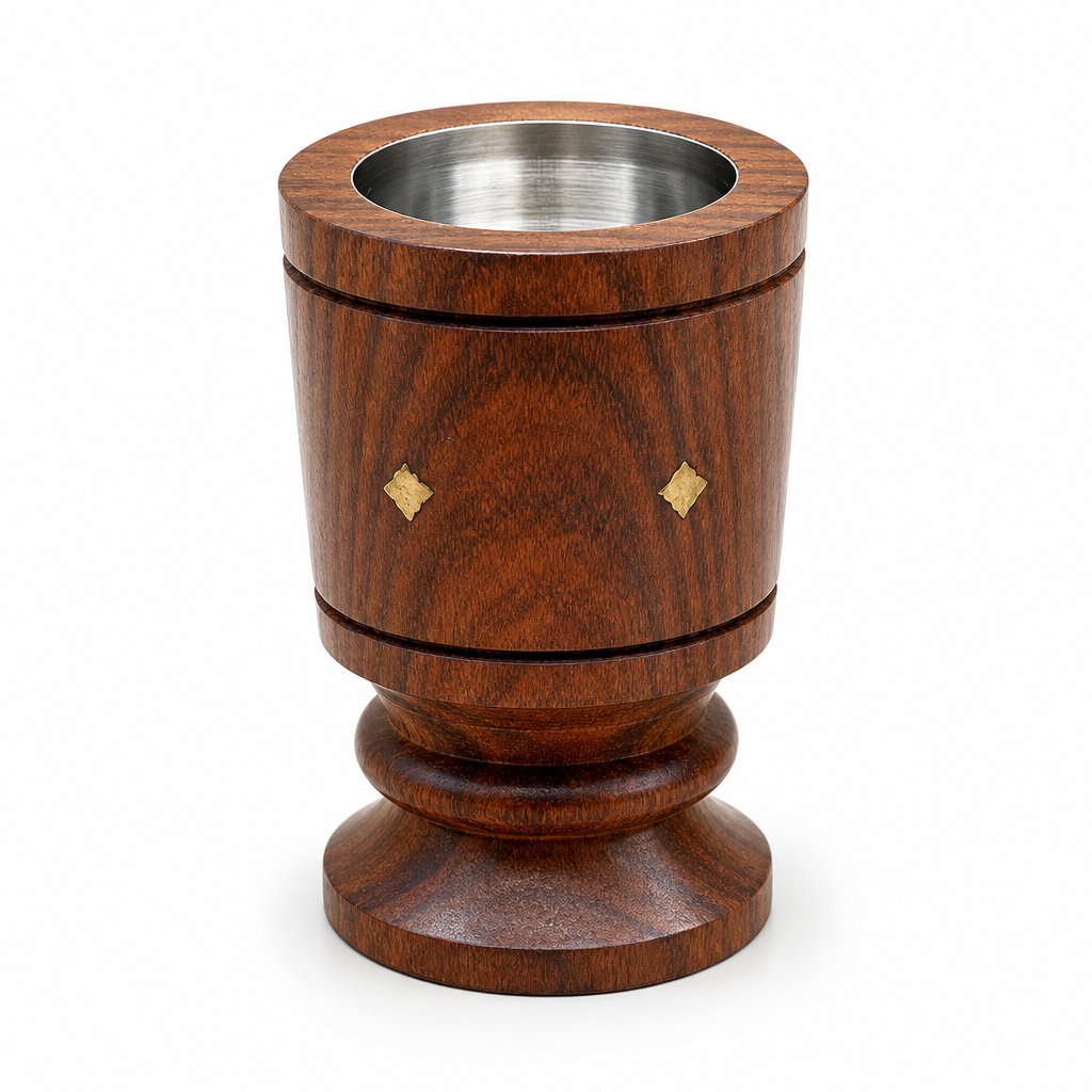 96 Pieces Wooden Incense Burner Cup with Metal Bowl, 5 Inch