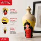 96 Pieces Hand-Painted Decorative Bottle Vase with Portrait Design, 18 cm