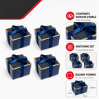 72 Pieces Dark Blue Square Presentation Boxes with Clear Window and Ribbon, 13 × 13 × 13.5 cm, 4 Pieces