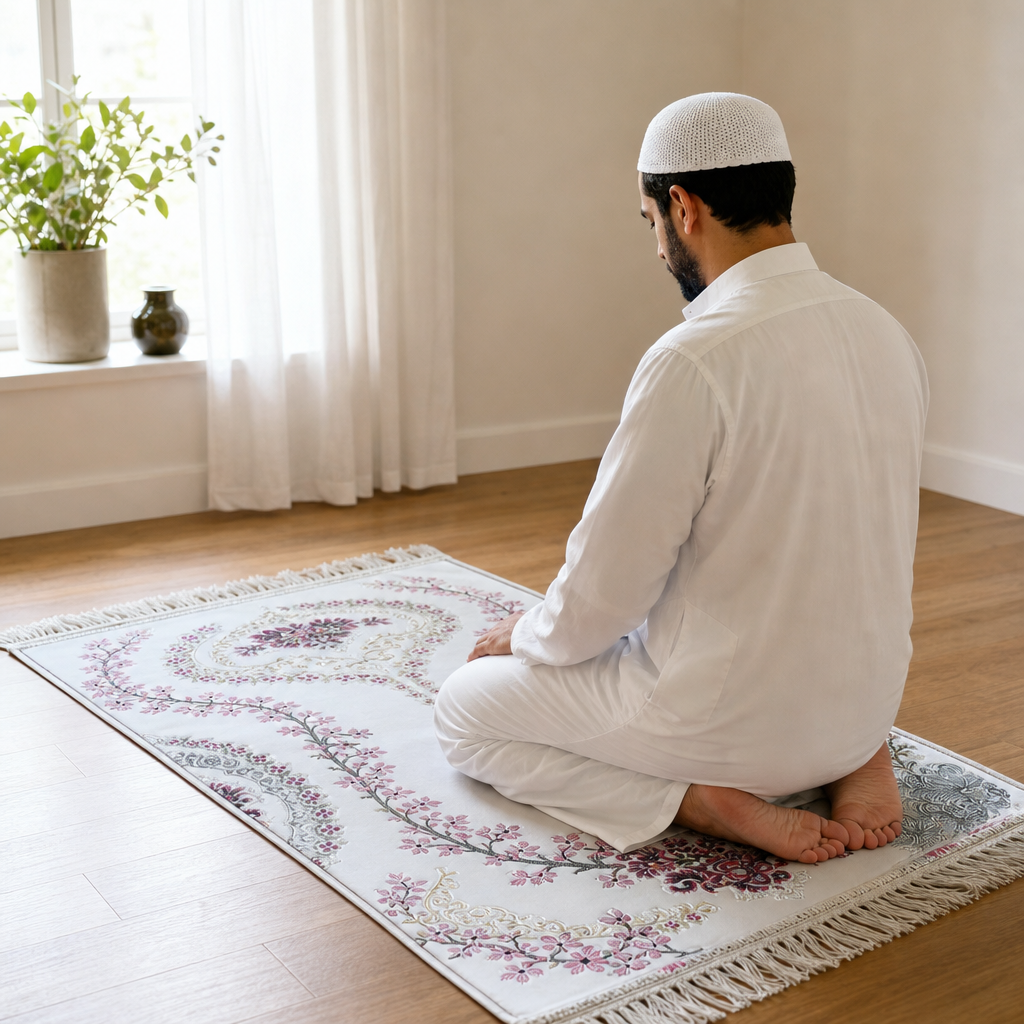 96 Pieces Floral Prayer Mats, Single-Layer Syrian-Style Textile Mat with Fringe, 30 x 22 x 4 cm
