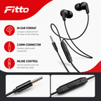 144 Pieces Wired In-Ear Stereo Earphones with 3.5mm Connector, Inline Control and Noise Reduction