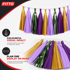 240 Pieces Assorted Colour Tassel Garland, 2 m x 15 cm, 12 Pieces for Party Decorations
