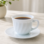 72 Pieces Opal Glass Coffee Cups with Saucers, 190 ml, 6-Piece Pack